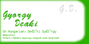 gyorgy deaki business card